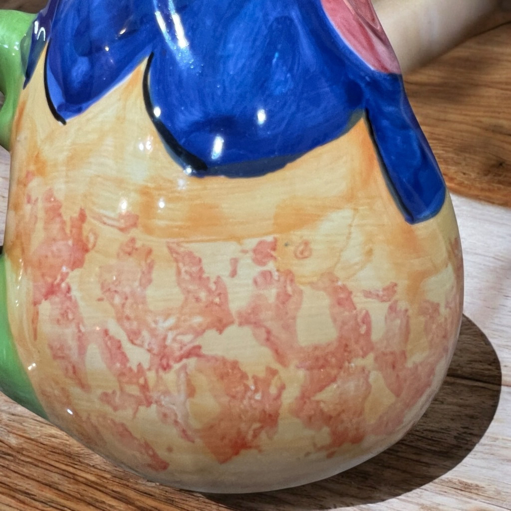 Hand Painted Italian Rooster Pitcher SARA Pottery Farmhouse Country Kitchen - Picture 3 of 14